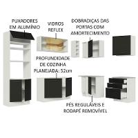 Cozinha Completa 399001 Com Armário E Balcão Branco/Preto - 15