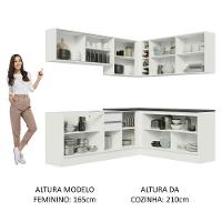 Cozinha Completa 389002 Armário E Balcão Branco Brilho - 7