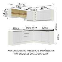Cozinha Completa 389002 Armário E Balcão Branco Brilho - 9