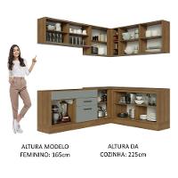 Cozinha Completa 389001 Com Armário E Balcão Rustic/Cinza - 5