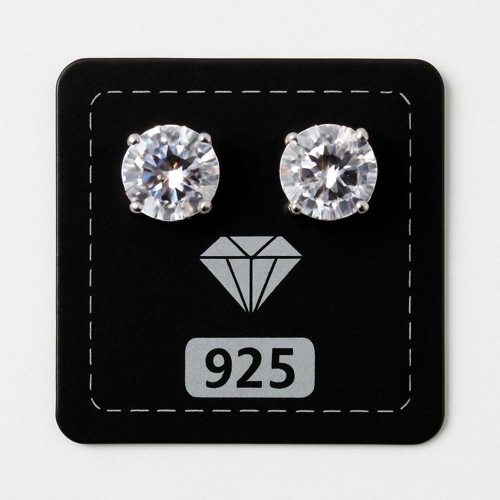 Brinco De Zircônia Em Prata 925 Ponto De Luz Clássico E Elegante Tamanho 7mm - 5