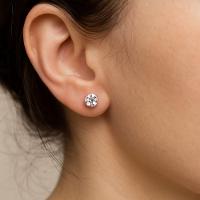 Brinco De Zircônia Em Prata 925 Ponto De Luz Clássico E Elegante Tamanho 7mm - 2