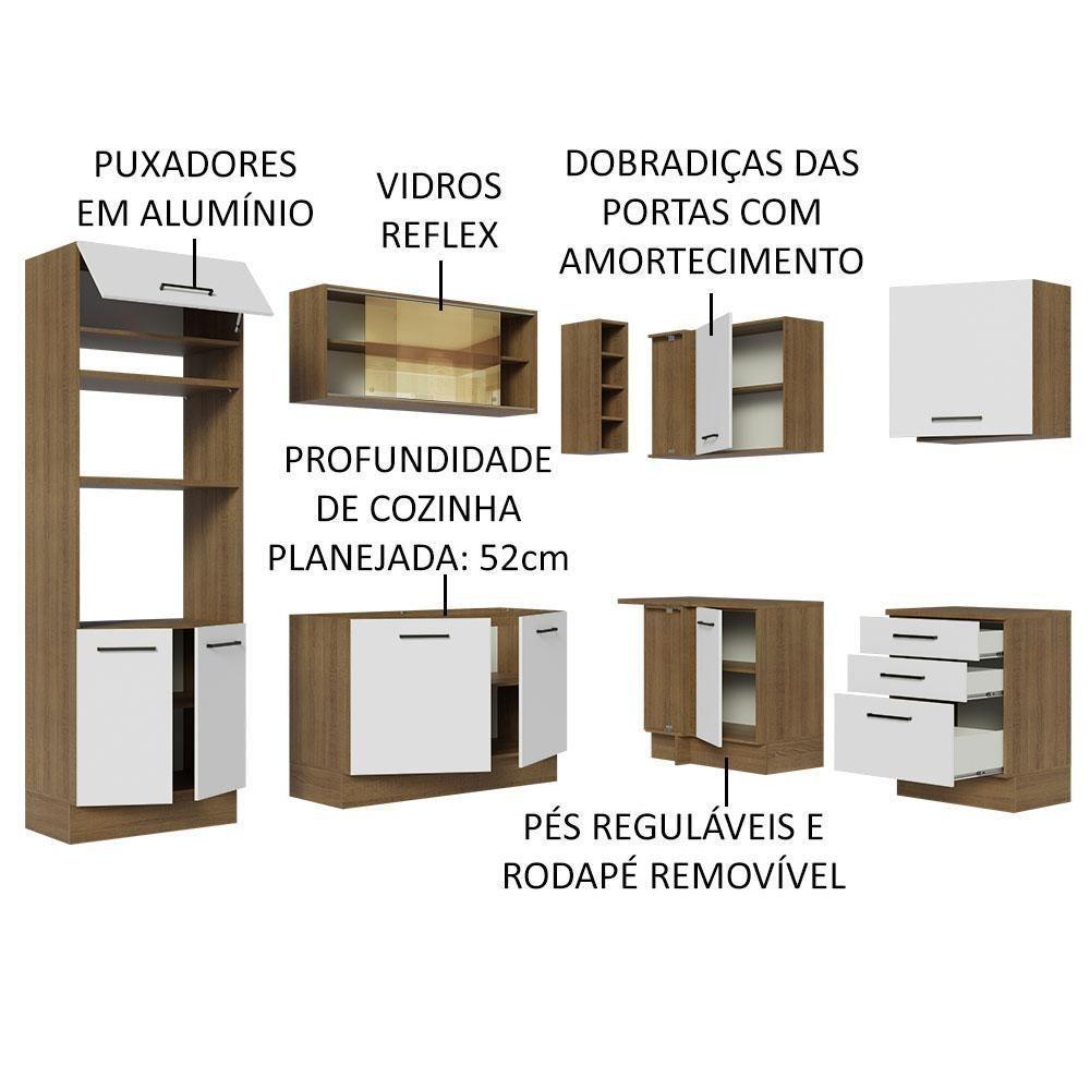 Cozinha Completa 399001 Com Armário E Balcão Rustic/Branco - 8