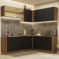 Cozinha Completa 389001 Com Armário E Balcão Rustic/Preto - 1