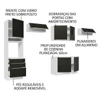 Cozinha Completa 340001 Com Armário E Balcão Branco/Preto - 8
