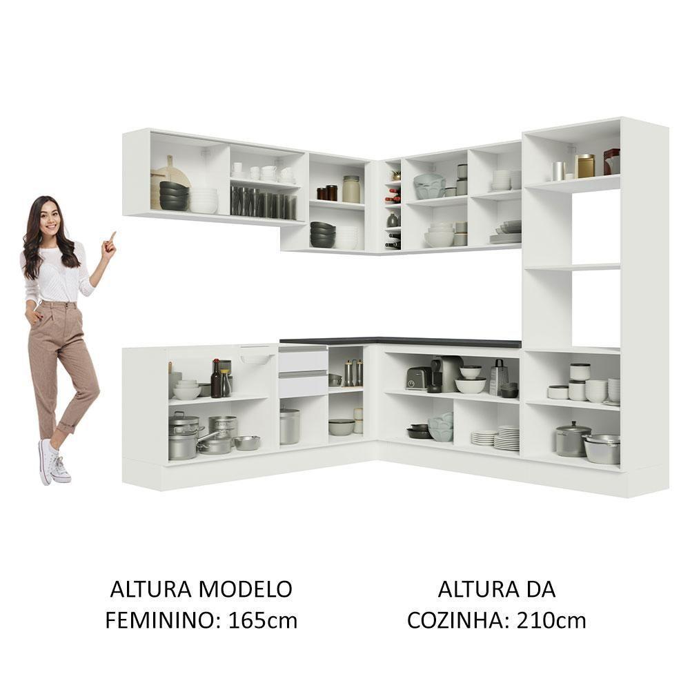 Cozinha Completa 459001 Armário E Balcão Branco Brilho - 7