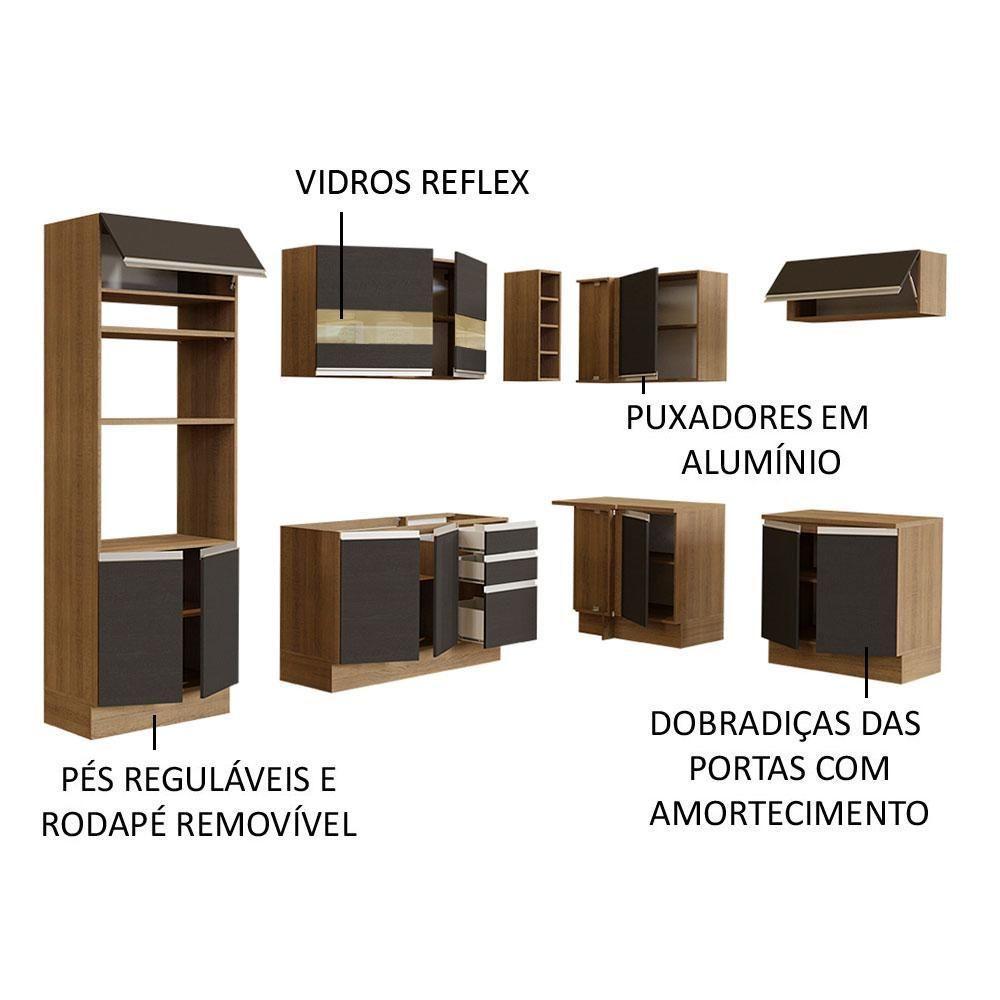 Cozinha Completa 419001 Com Armário E Balcão Rustic/Preto - 8