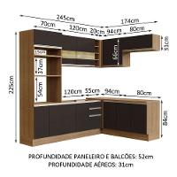 Cozinha Completa 419001 Com Armário E Balcão Rustic/Preto - 9