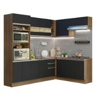 Cozinha Completa 419001 Com Armário E Balcão Rustic/Preto - 10