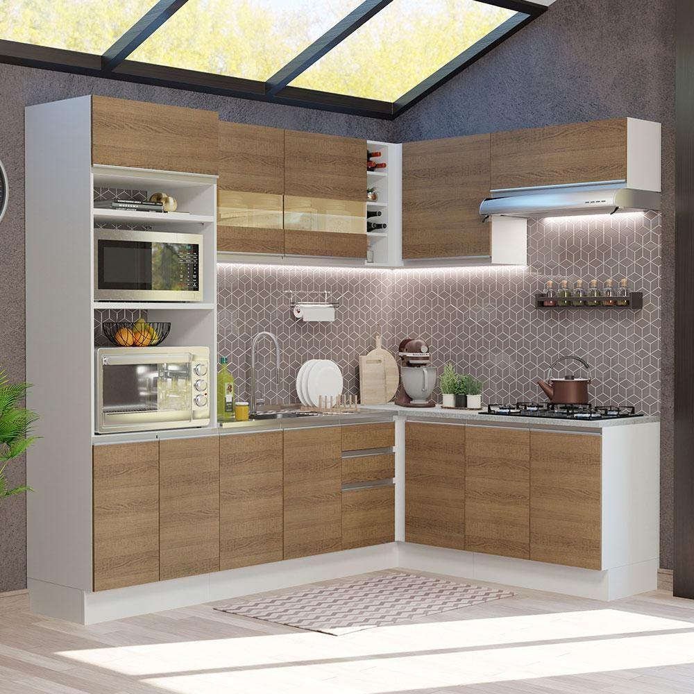 Cozinha Completa 419001 Com Armário E Balcão Branco/Rustic - 1