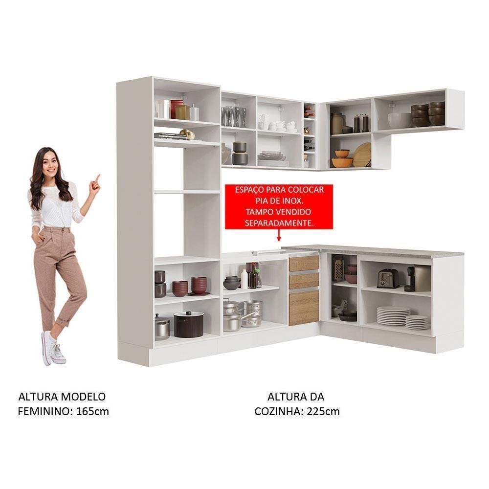 Cozinha Completa 419001 Com Armário E Balcão Branco/Rustic - 7