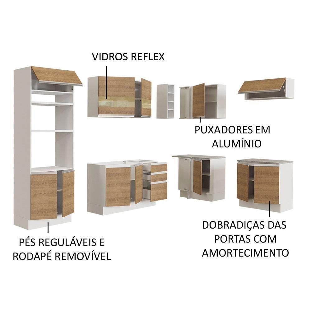 Cozinha Completa 419001 Com Armário E Balcão Branco/Rustic - 8