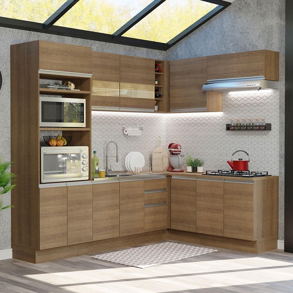 Cozinha Completa 419001 Com Armário E Balcão RusticRustic - 1