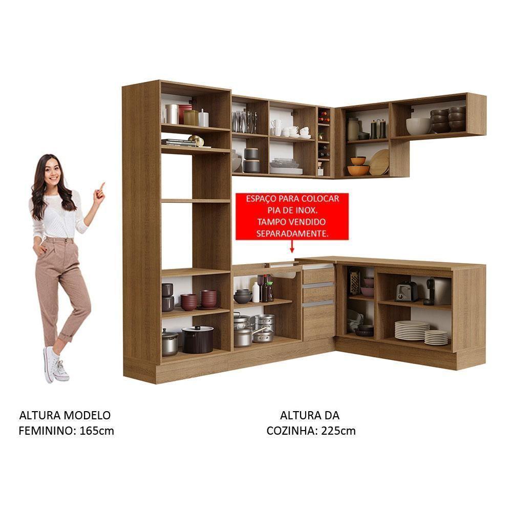 Cozinha Completa 419001 Com Armário E Balcão RusticRustic - 6