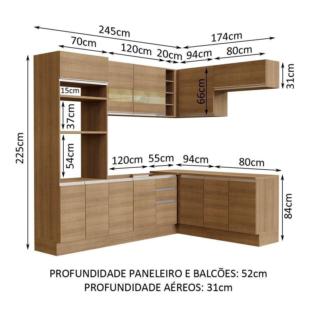 Cozinha Completa 419001 Com Armário E Balcão RusticRustic - 8
