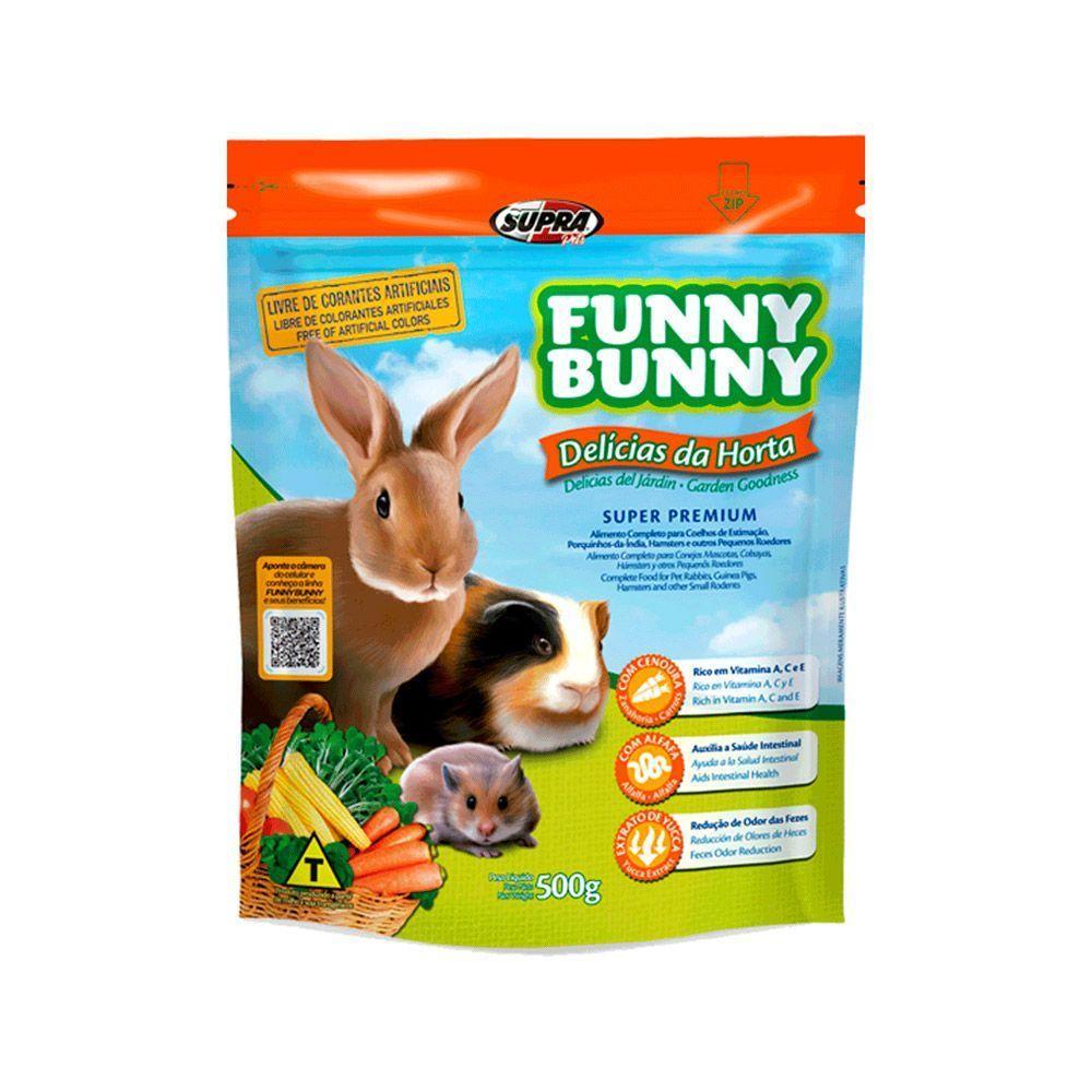 Ração Extrusada Indicada Para Coelhos, Hamsters E Outros Pequenos Roedores Funny Bunny Delicias 500g - 1