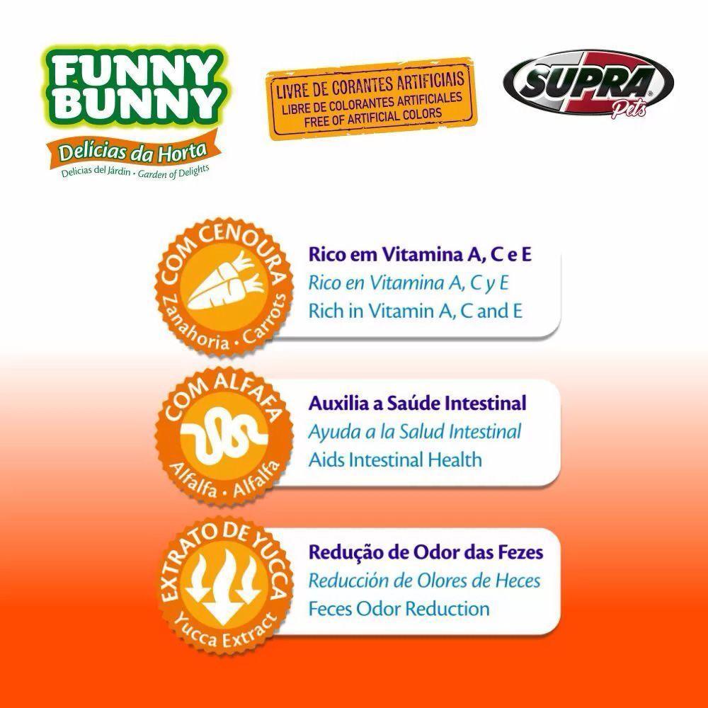 Ração Extrusada Indicada Para Coelhos, Hamsters E Outros Pequenos Roedores Funny Bunny Delicias 500g - 3