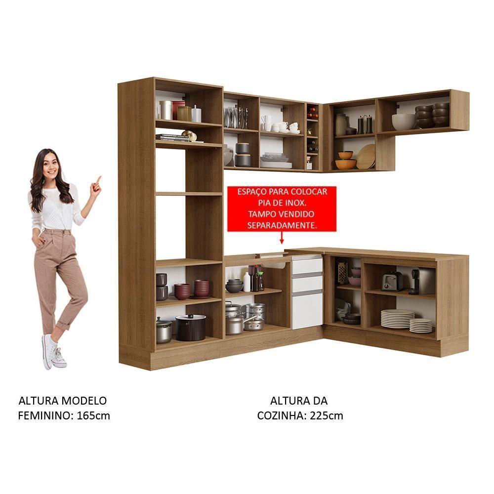 Cozinha Completa 419001 Com Armário E Balcão Rustic/Branco - 7