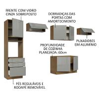 Cozinha Completa 340001 Com Armário E Balcão Rustic/Cinza - 8
