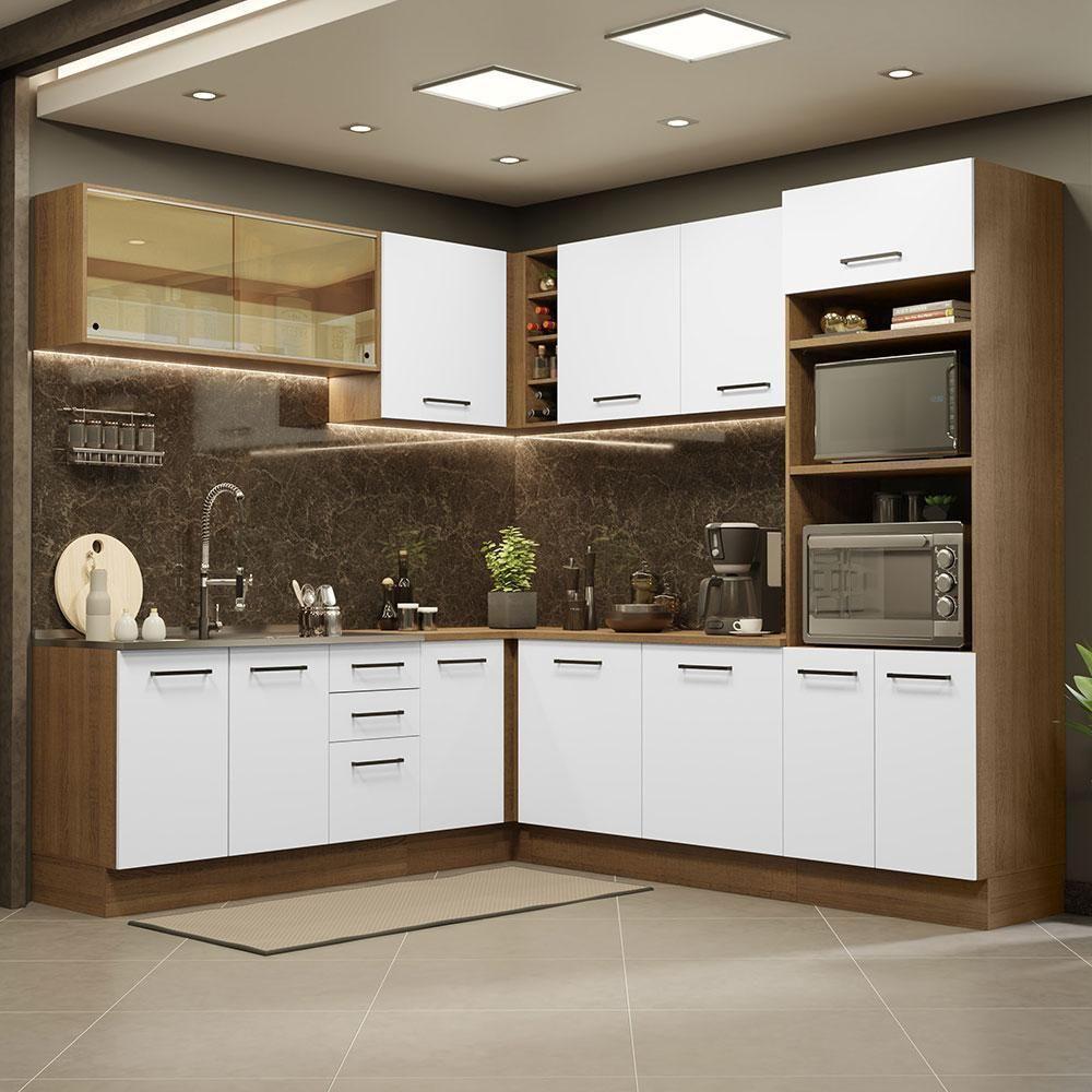 Cozinha Completa 459001 Com Armário E Balcão Rustic/Branco - 1