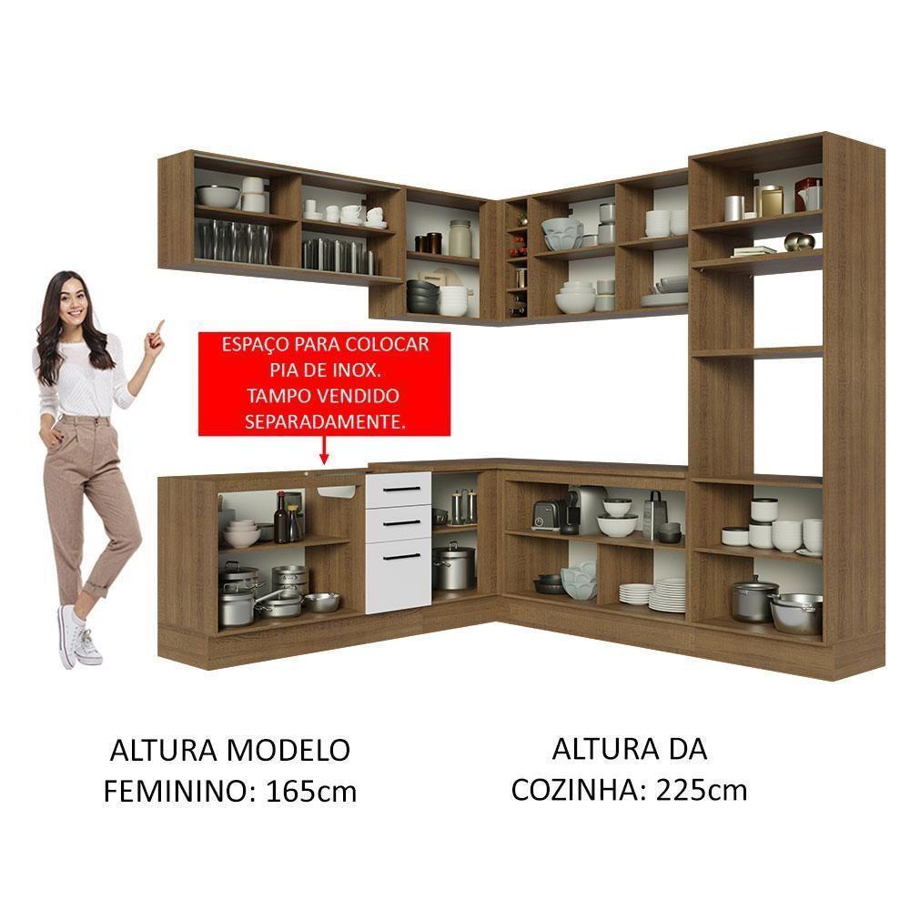 Cozinha Completa 459001 Com Armário E Balcão Rustic/Branco - 7