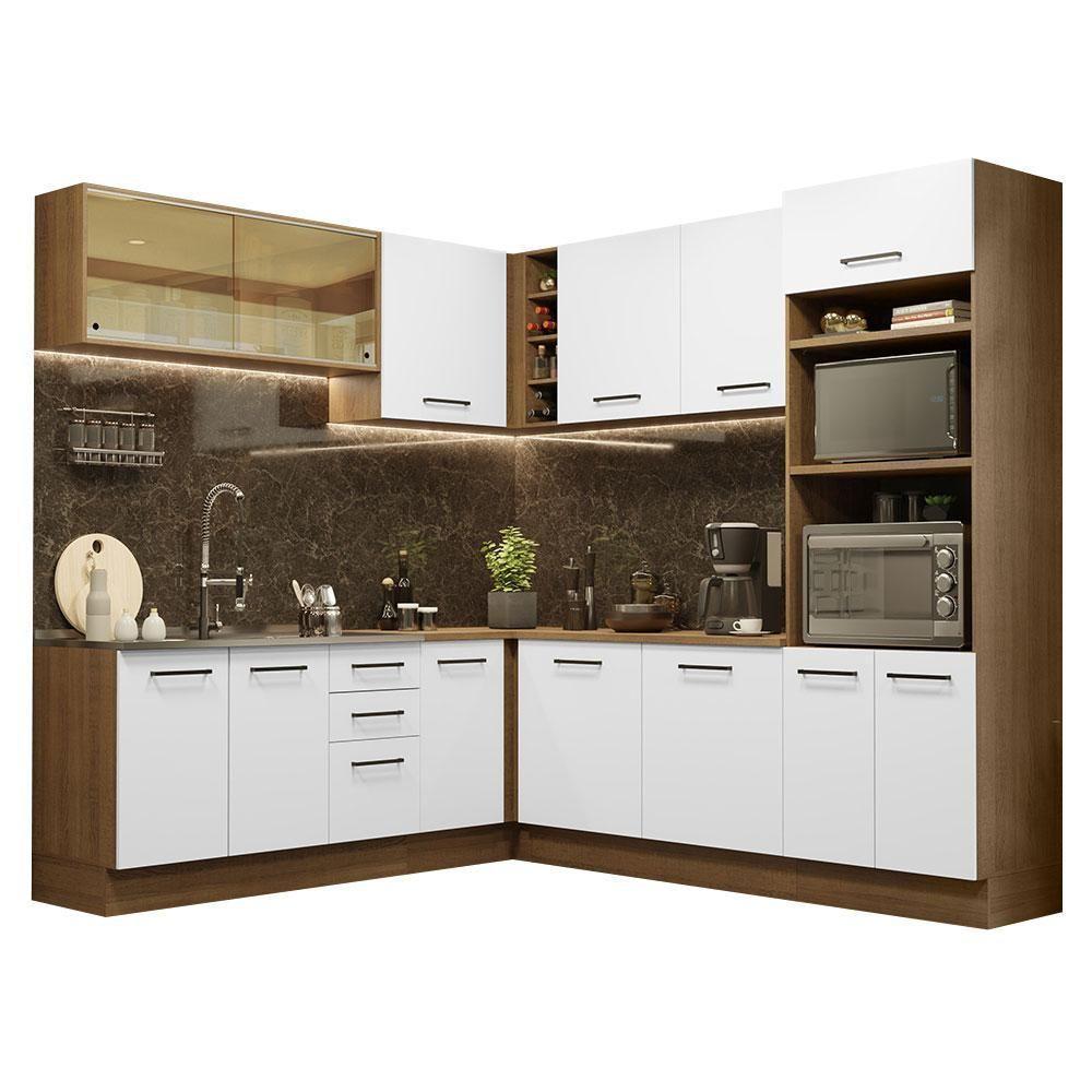 Cozinha Completa 459001 Com Armário E Balcão Rustic/Branco - 10