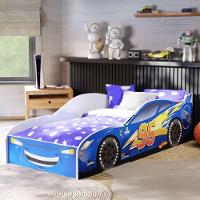 Cama Infantil Carro Com Grade Proteção E Colchão Azul