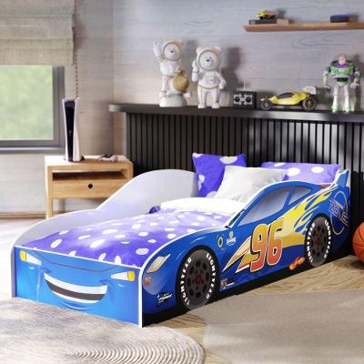 Cama Infantil Carro Com Grade Proteção Azul