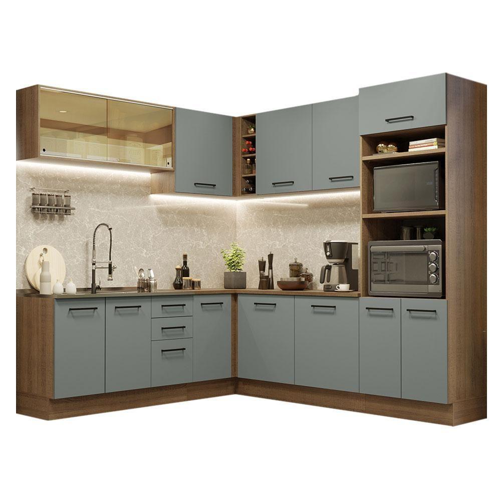 Cozinha Completa 459001 Com Armário E Balcão Rustic/Cinza - 10