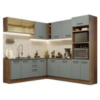 Cozinha Completa 459001 Com Armário E Balcão Rustic/Cinza - 10