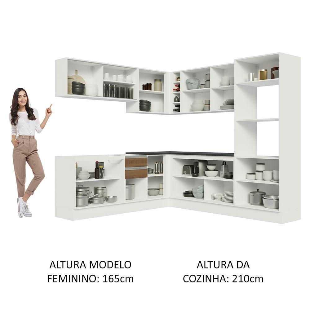 Cozinha Completa 459001 Com Armário E Balcão Branco/Rustic - 7