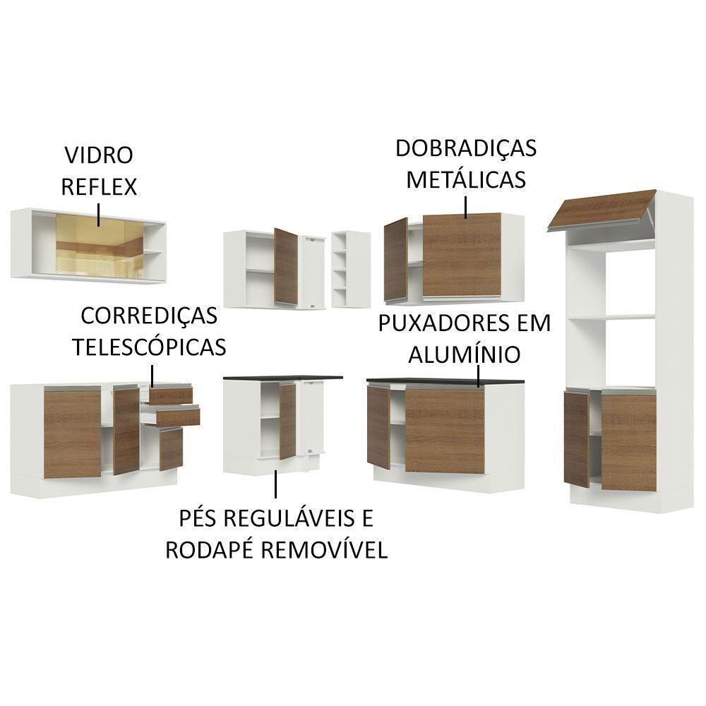Cozinha Completa 459001 Com Armário E Balcão Branco/Rustic - 8
