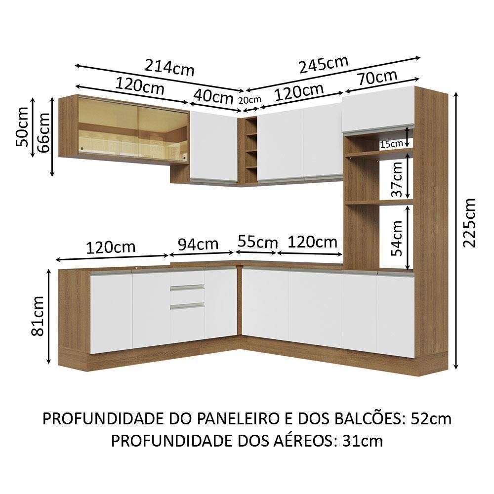 Cozinha Completa 459001 Com Armário E Balcão Rustic/Branco - 9