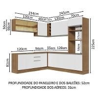 Cozinha Completa 459001 Com Armário E Balcão Rustic/Branco - 9