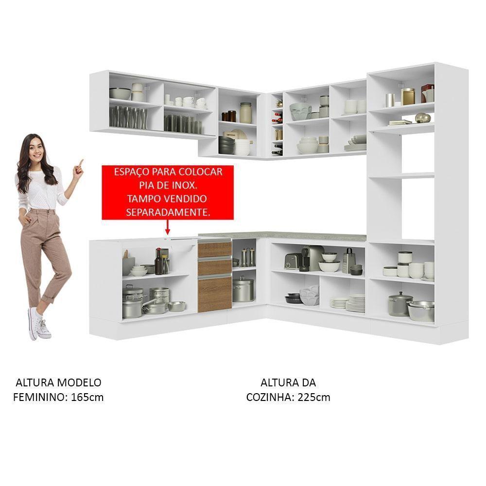 Cozinha Completa 459001 Com Armário E Balcão Branco/Rustic - 7