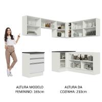 Cozinha Completa 409001 Armário E Balcão Branco Brilho - 7