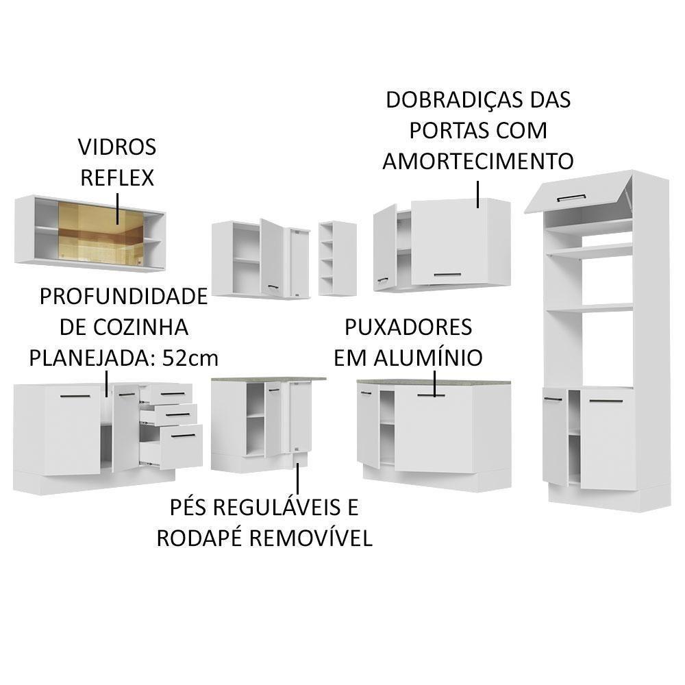 Cozinha Completa 459001 Com Armário E Balcão Branco Branco - 8