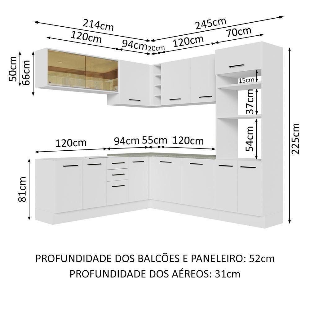 Cozinha Completa 459001 Com Armário E Balcão Branco Branco - 9