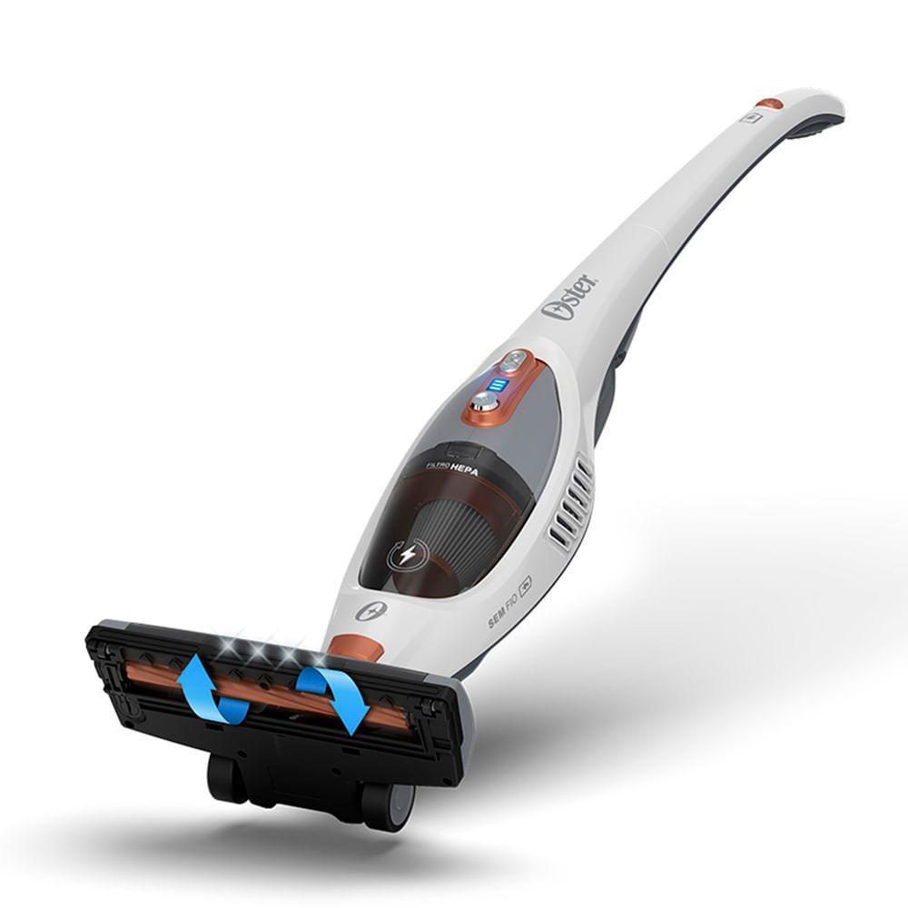 Aspirador de Pó Vertical Sem Fio Oster White Duo Clean 2 em 1 - Bateria - 9
