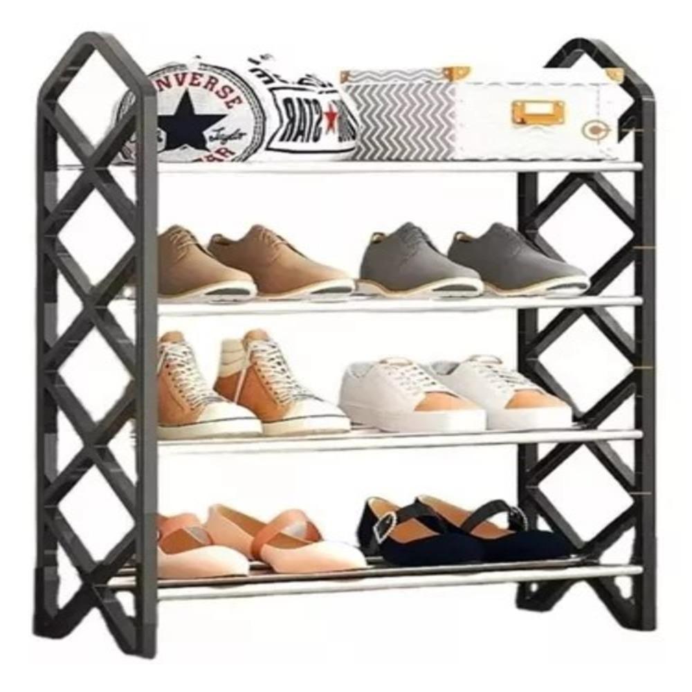 Sapateira Grande Organizador Desmontavel 8 Pares Sala Quarto Porta Hall 4 Prateleiras Multiuso Estante Sapato - 4