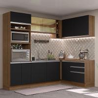 Cozinha Completa 399002 Com Armário E Balcão Rustic/Preto - 1