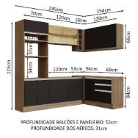 Cozinha Completa 399002 Com Armário E Balcão Rustic/Preto - 9