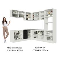 Cozinha Completa 459001 Com Armário E Balcão Branco/Preto - 7