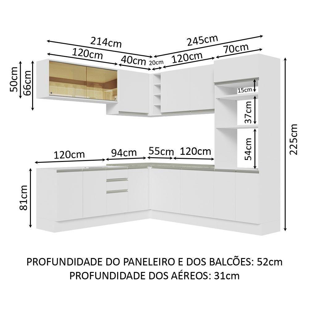 Cozinha Completa 459001 Com Armário E Balcão Branco Branco - 9