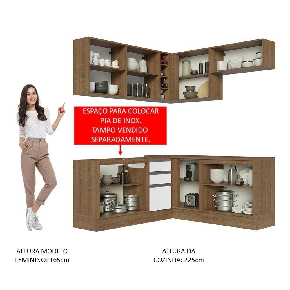 Cozinha Completa 349003 Com Armário E Balcão Rustic/Branco - 7