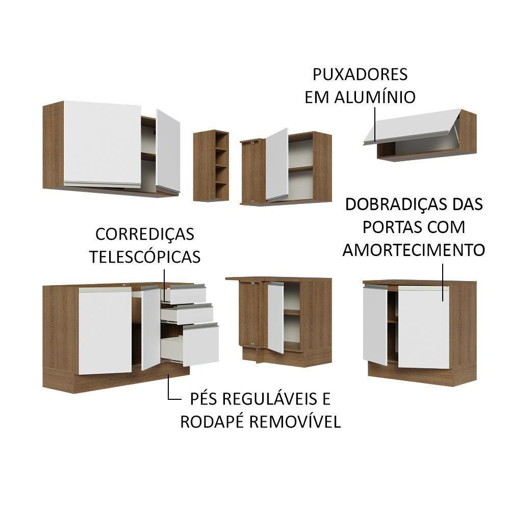 Cozinha Completa 349003 Com Armário E Balcão Rustic/Branco - 8
