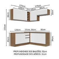 Cozinha Completa 349003 Com Armário E Balcão Rustic/Branco - 9