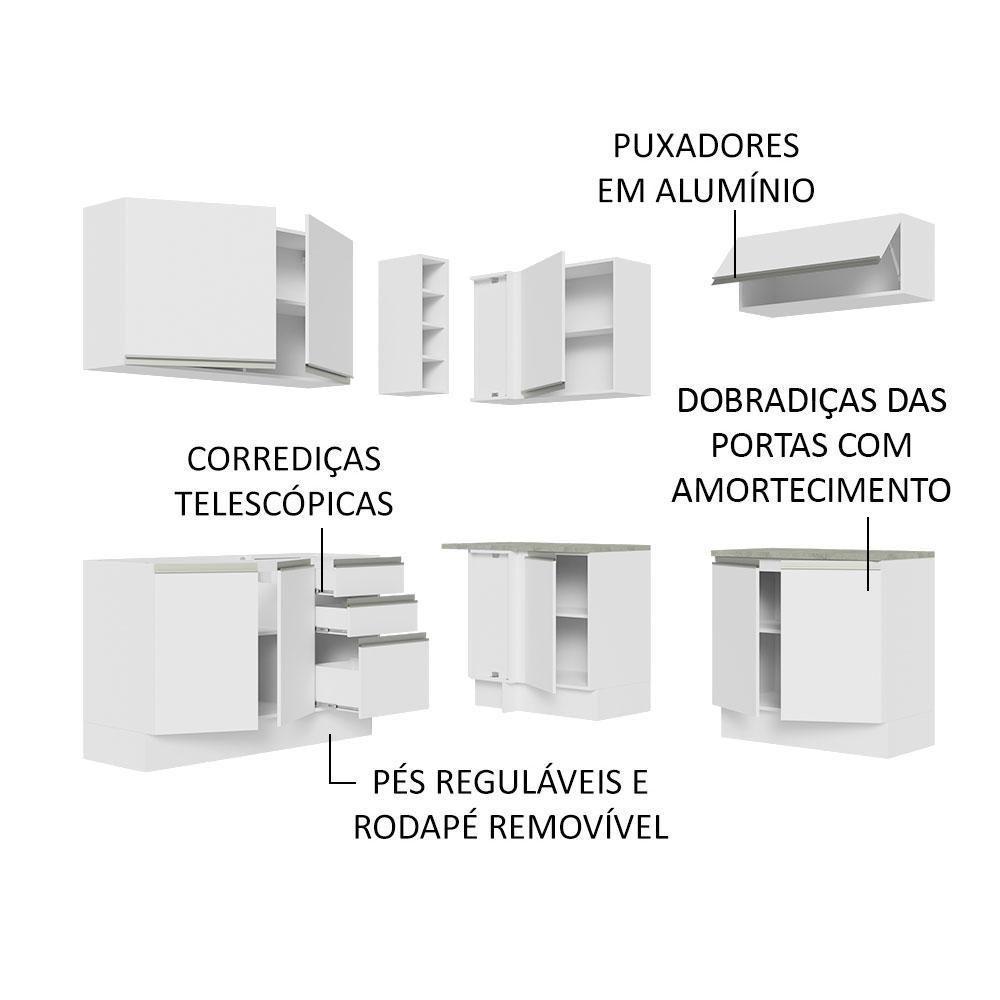 Cozinha Completa 349003 Com Armário E Balcão Branco Branco - 8