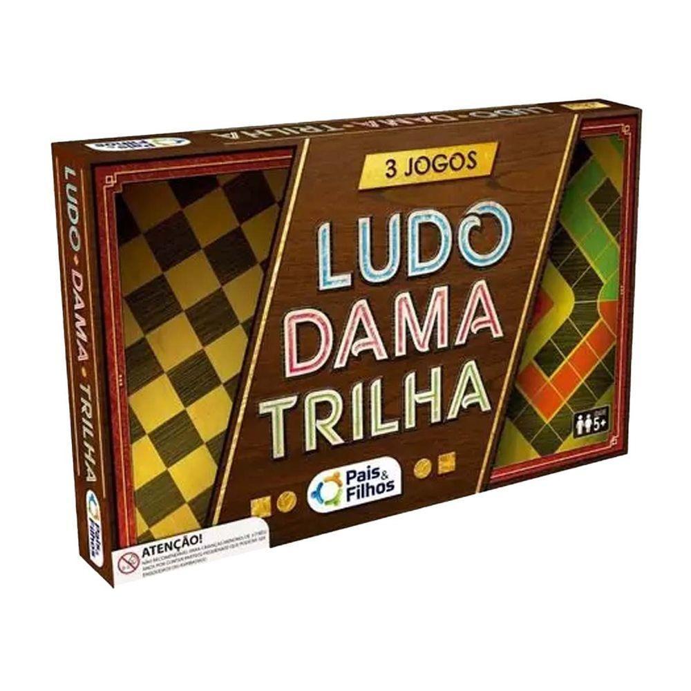 Jogo De Tabuleiro Ludo Dama E Trilha - 3 Jogos - 1