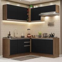 Cozinha Completa 349003 Com Armário E Balcão Rustic/Preto - 1